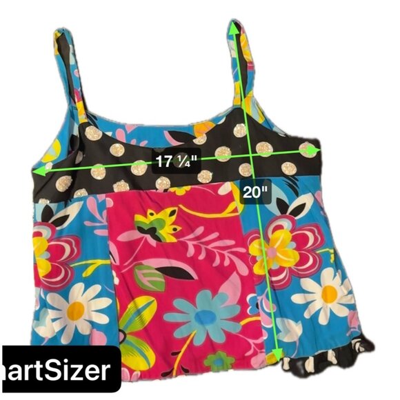 Vanity Colorful Whimsical Beaded Camisole Cropped Top Sz M - Picture 5 of 6